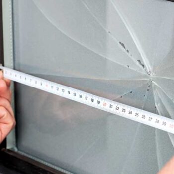 'une vitre brisée dans une fenêtre